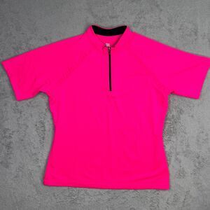 Tail Tech Golf Shirt Womens Large Pink Stretch Performance Mock Neck Quarter Zip